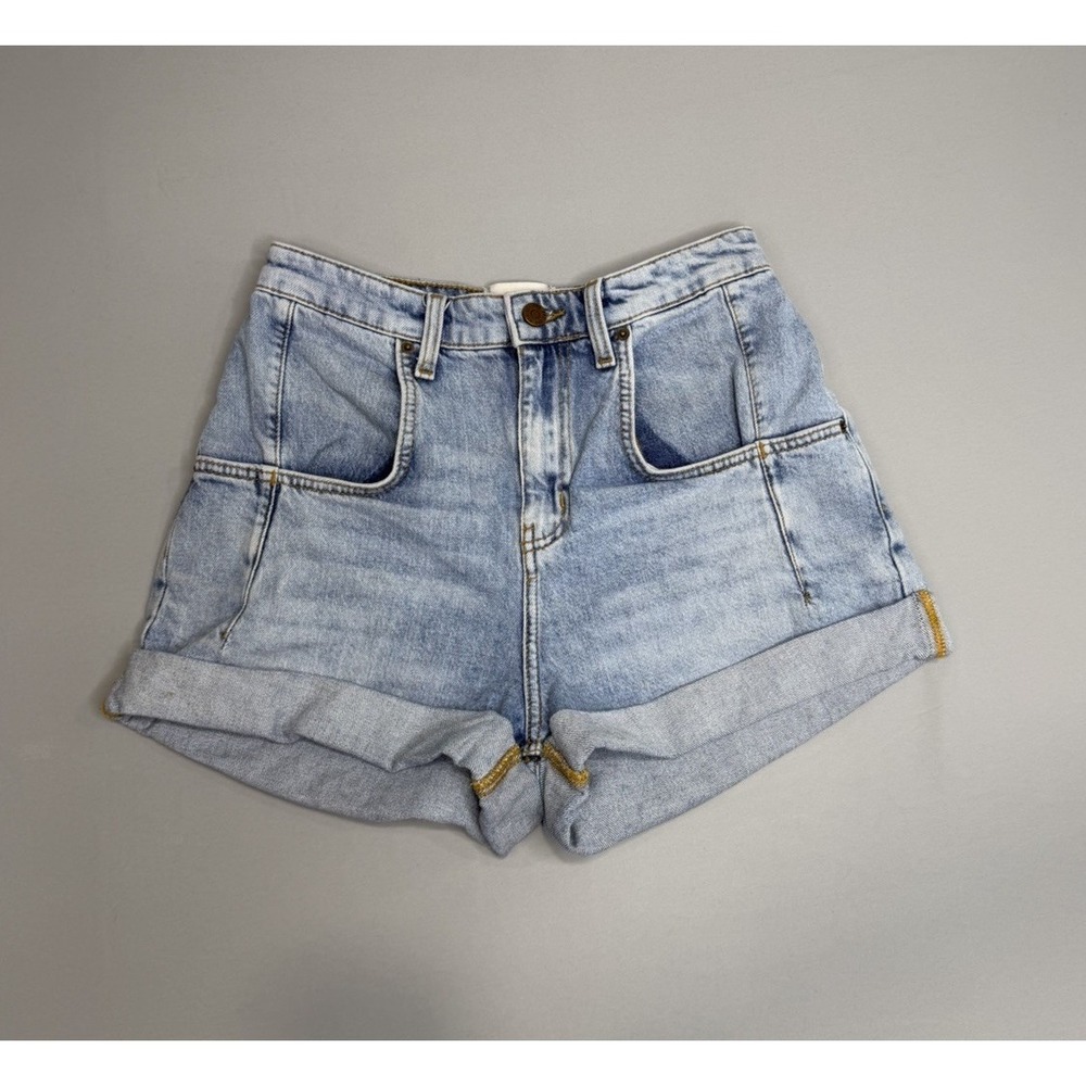 BDG URBAN OUTFITTERS HIGH RISE STRETCH ROLL HEM DENIM JEAN SHORTS WOMENS SZ 26